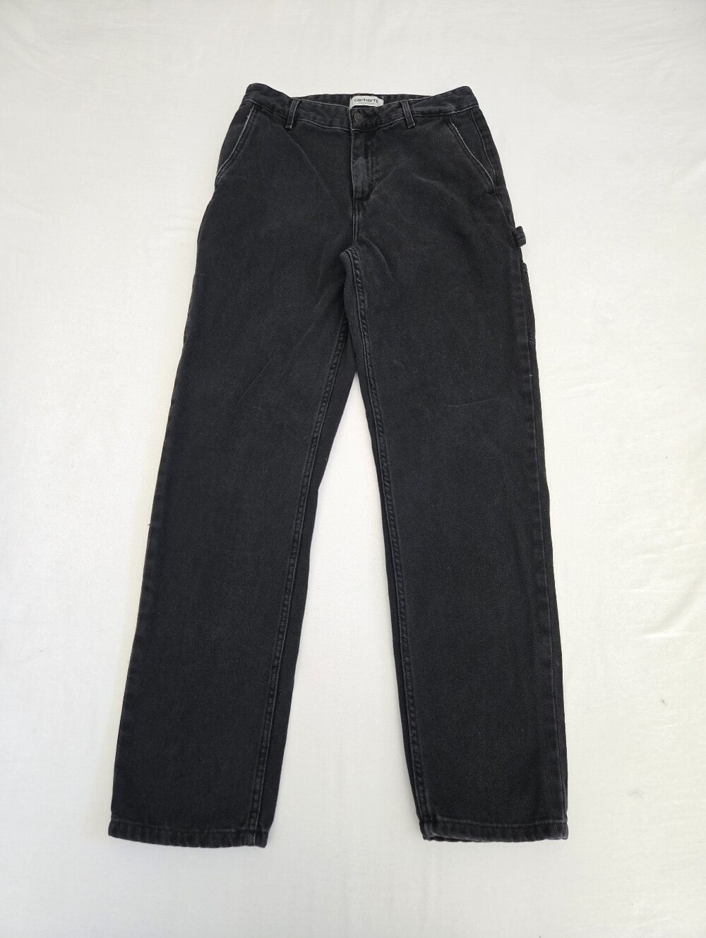 Carhartt Work In Progress Black Boyfriend Pierce Jeans Carpenter Black Wash 26